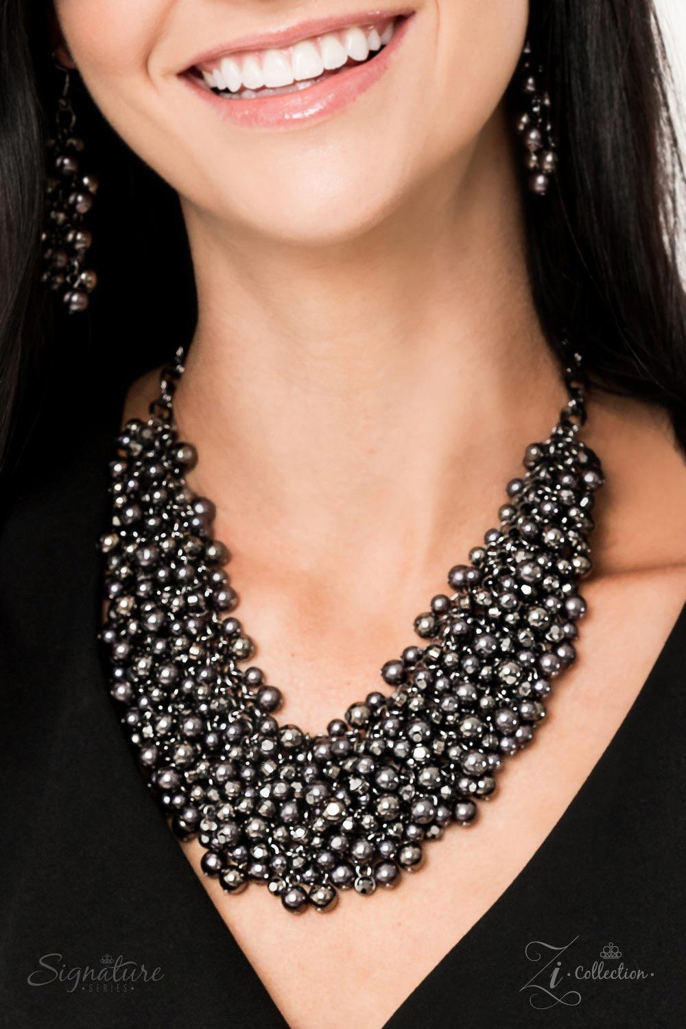 Paparazzi Accessories The Kellyshea 💗ZiCollection $25💗 A seemingly infinite collection of gunmetal beads erupts from a bed of interconnected gunmetal links, creating an intoxicating fringe that falls below the collar. Sparkling hematite rhinestones are