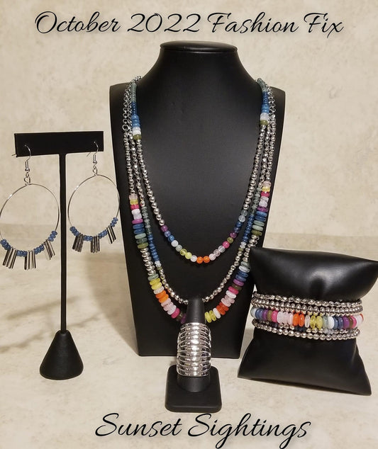 Paparazzi Accessories Sunset Sitings: FF October 2022 Fueled by abstract designs and funky combinations of the most daring trends, the Sunset Sightings Collection features audacious, outside-the-box fashion. Sunset Sightings fashionistas celebrate individ