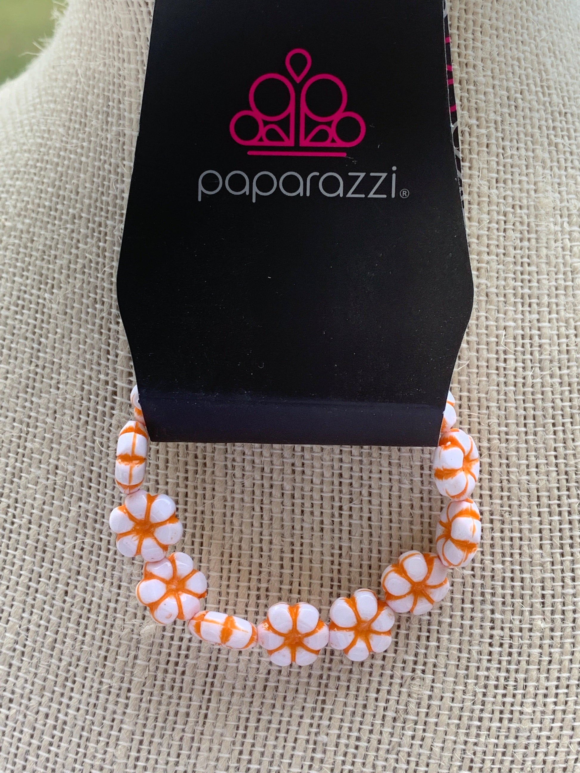 Paparazzi Accessories Starlet Shimmer Bracelet: #8 ~Orange Orange Bracelet ONLY