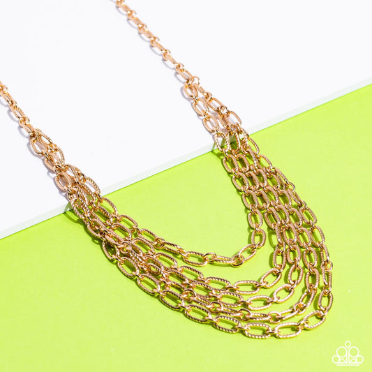 Paparazzi Accessories House of Chain - Gold Fashion Fix Exclusive April Stylist Picks Jewelry