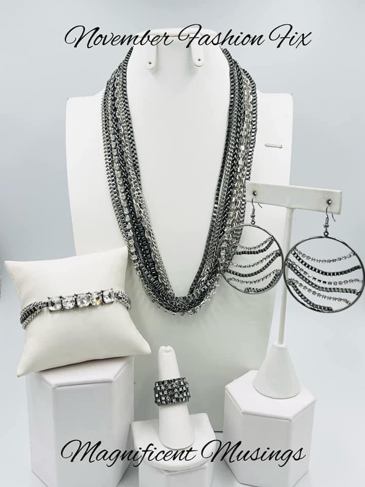 Paparazzi Accessories Magnificent Musings: FF November 2022 The Magnificent Musings Collection features bold statement pieces and edgy designs. Reveling in sassy, unapologetic fashion, Magnificent Musings mavens confidently express themselves through glam