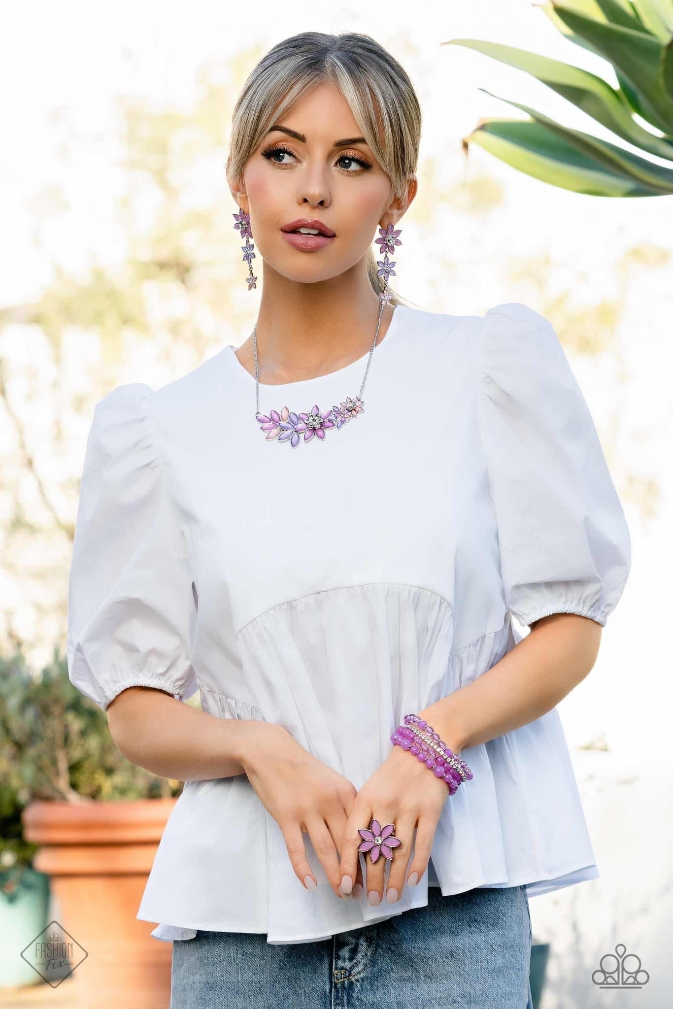 Paparazzi Accessories Glimpses of Malibu: March 2023 FF Featuring playful styles accented with fun pops of color, the Glimpses of Malibu Collection is an endearing assortment of cheerful and whimsical laid-back fashion. From the bubbly outgoing socialite