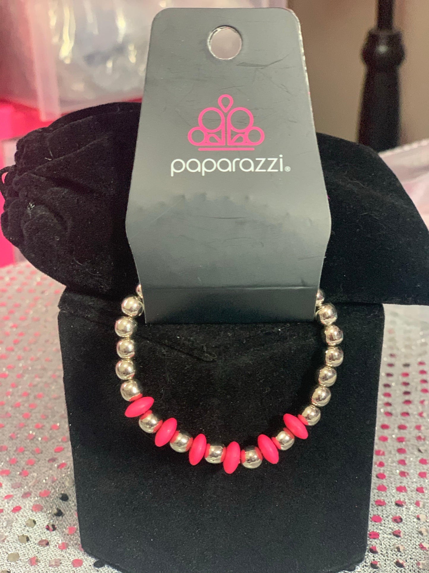 Paparazzi Accessories Starlet Shimmer Bracelet: #16 - Pink Jewelry