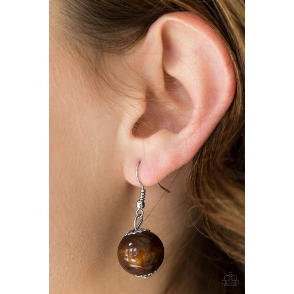 Paparazzi Accessories Rio Rainbows - Yellow Brushed in sunny yellow and earthy brown finishes, vivacious wooden beads and discs are threaded along strands of shiny brown cording for a summery look. Jewelry