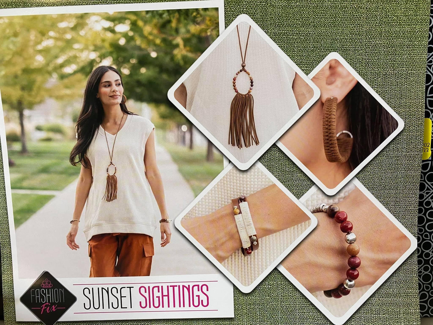 Paparazzi Accessories Sunset Sitings: November 2021 FF Trendsetters are sure to gravitate towards the accessories found in the Sunset Sightings collection. Featuring more drastic designs, bold colors, and funky combinations found outside the box, the piec