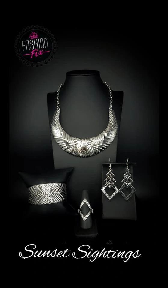 Paparazzi Accessories Sunset Sitings: FF December 2019 Trendsetters are sure to gravitate towards the accessories found in the Sunset Sightings collection. Featuring more drastic designs, bold colors, and funky combinations found outside the box, the piec