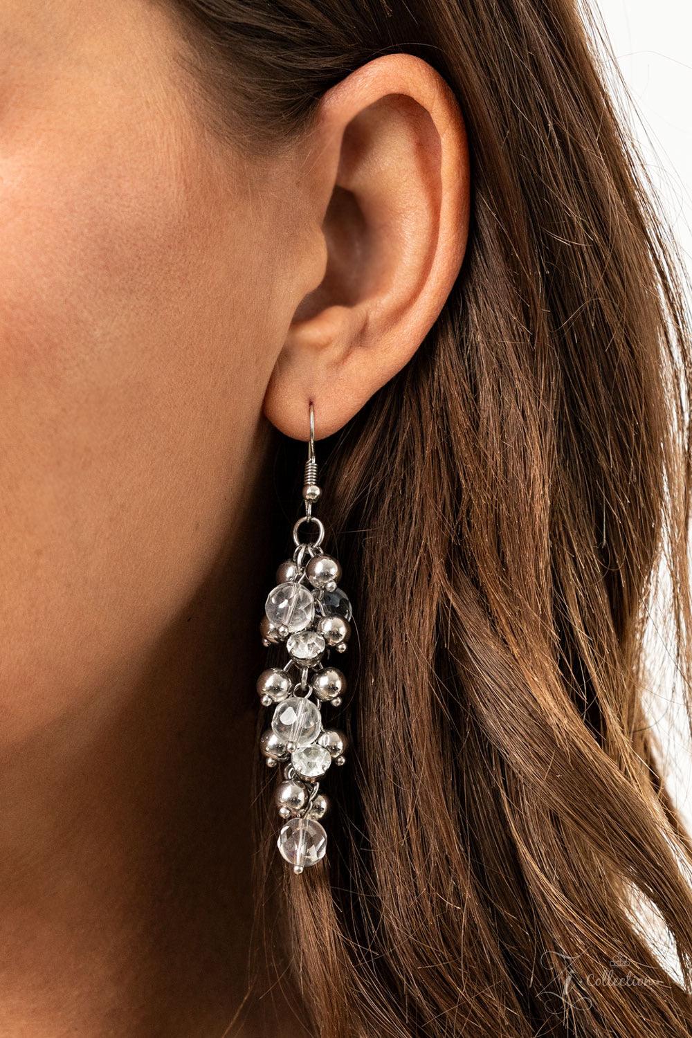 Paparazzi Accessories Sociable 💗💗ZiCollection $25💗💗 A seemingly infinite collection of bubbly silver beads, glittery white rhinestones, and glassy iridescent beads swings from an interconnected net of silver links. The flirtatious fringe effervescentl