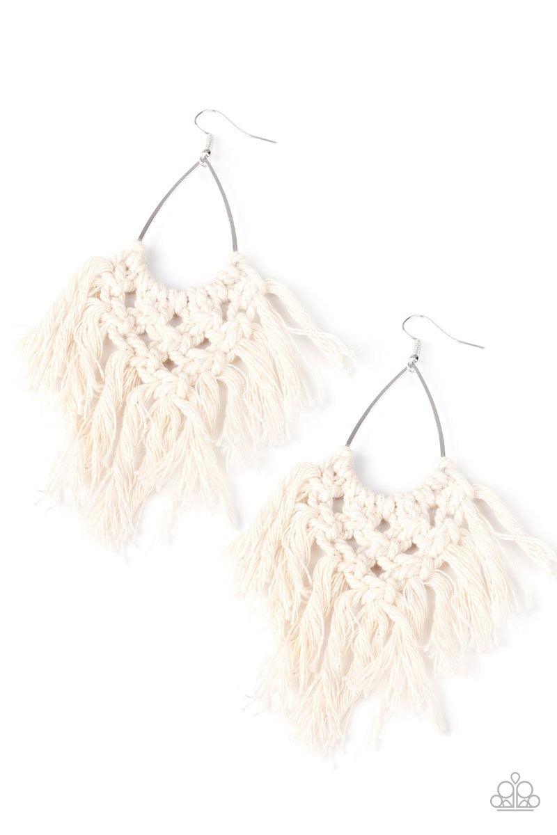 Paparazzi Accessories Oh MACRAME, Oh My - White The Paparazzi Oh Macrame, Oh My - White is the product you didn't think you need, but once you have it, something you won't want to live without. Jewelry