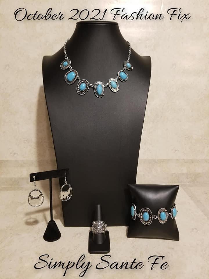 Paparazzi Accessories Simply Santa Fe: FF October 2021 Earthy, desert-inspired designs are what the Simply Santa Fe collection is all about. Natural stones, indigenous patterns, and vibrant colors of the Southwest are sprinkled throughout this trendy coll
