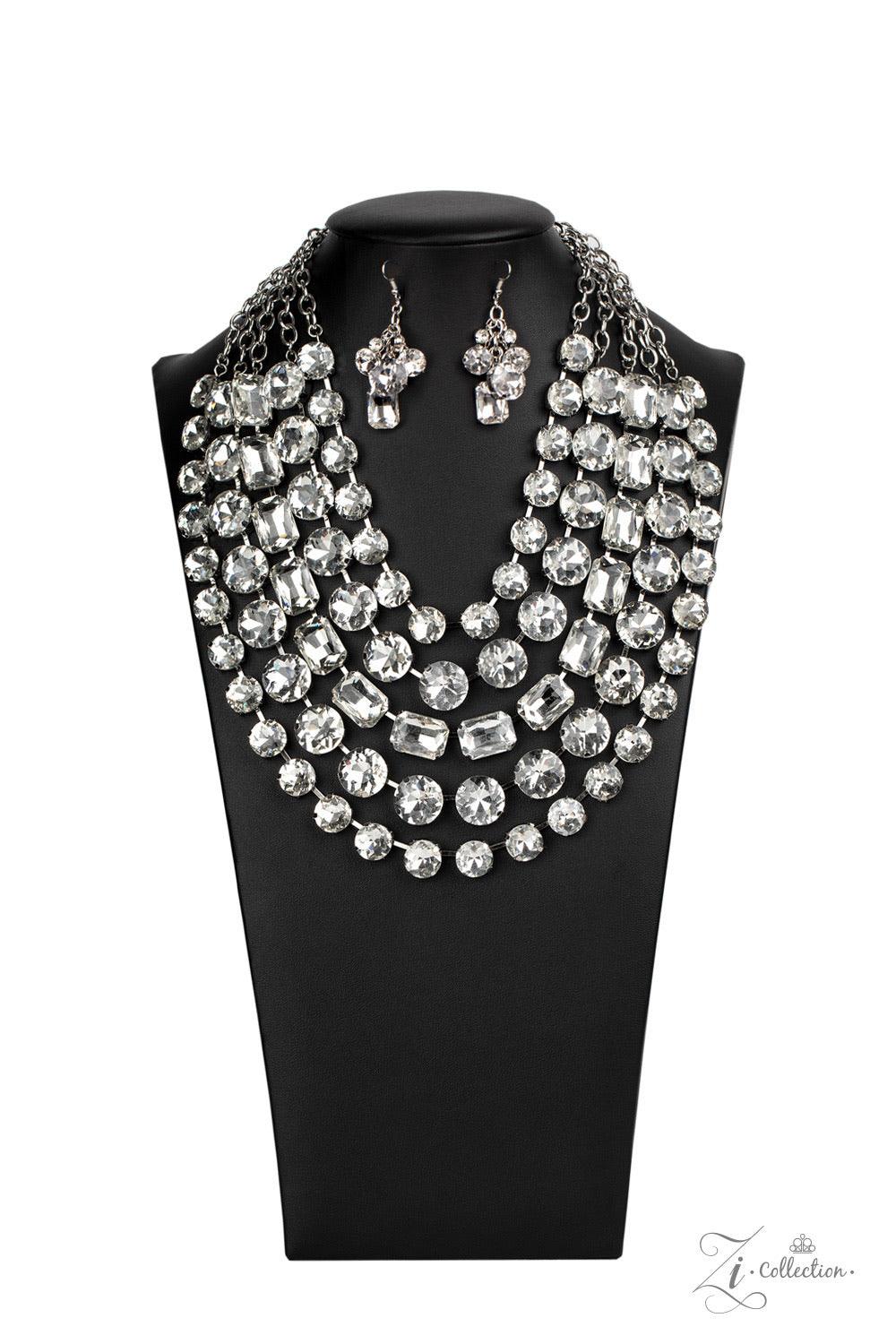 Paparazzi Accessories Irresistible 💗💗ZiCollection $25💗💗 Featuring round and emerald style cuts, row after row of dramatically oversized white rhinestones delicately link into blinding layers below the collar. Featuring sleek silver fittings, each rhin